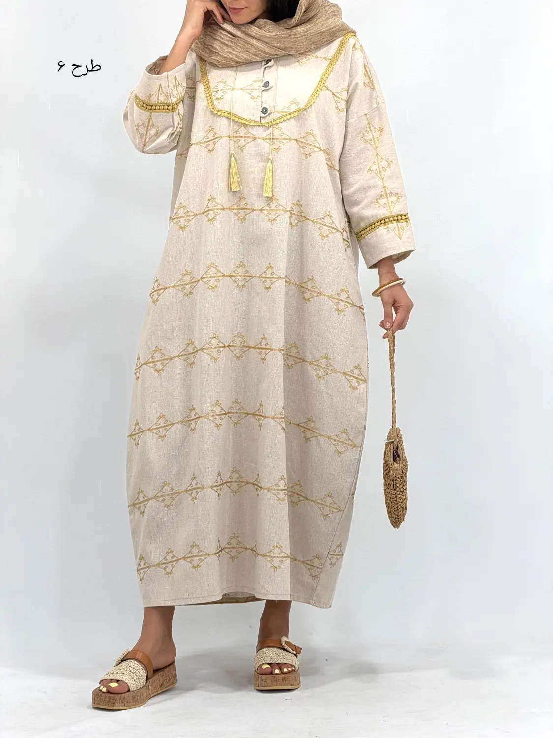 کفتان لینن گلدوزی ترک جان سو